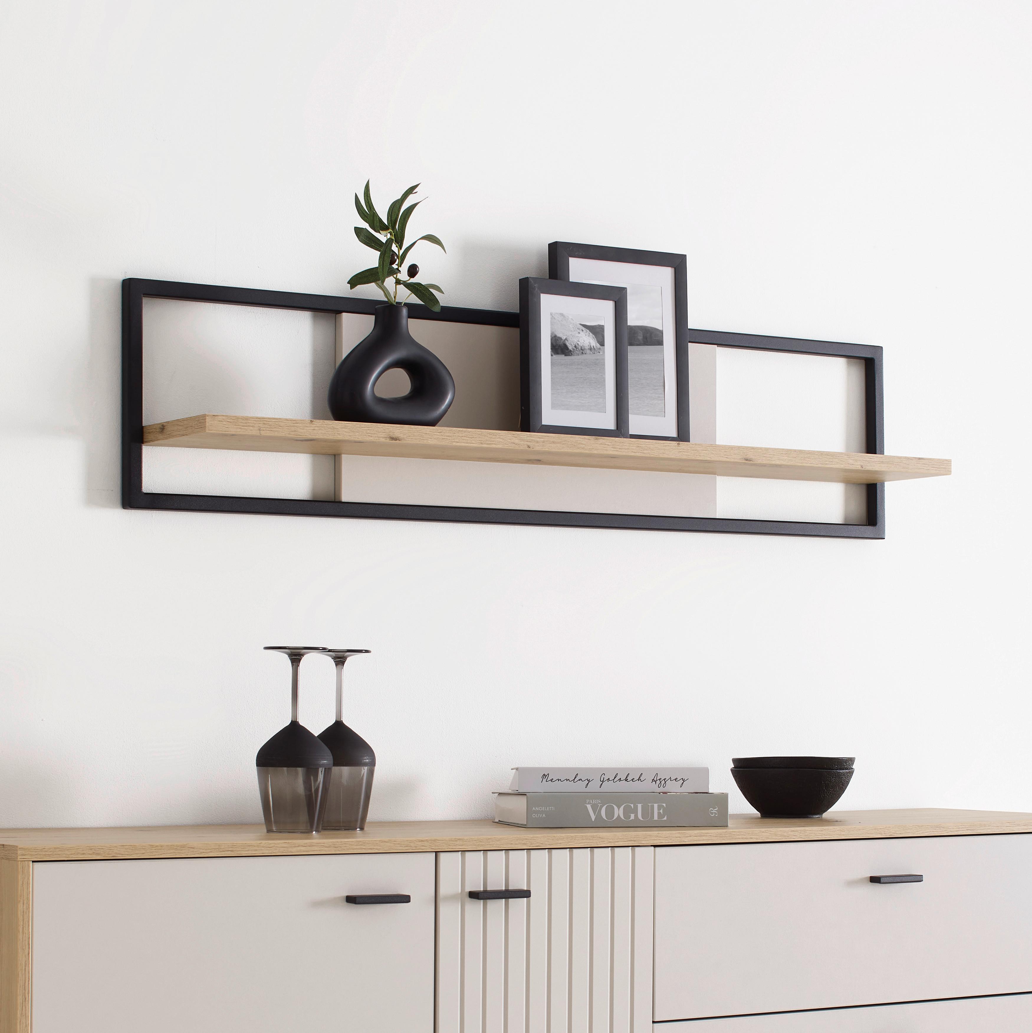 Wandboard Cremona Kaschmir - Kaschmir, MODERN, Holzwerkstoff/Metall (120/28/20cm) - Premium Living