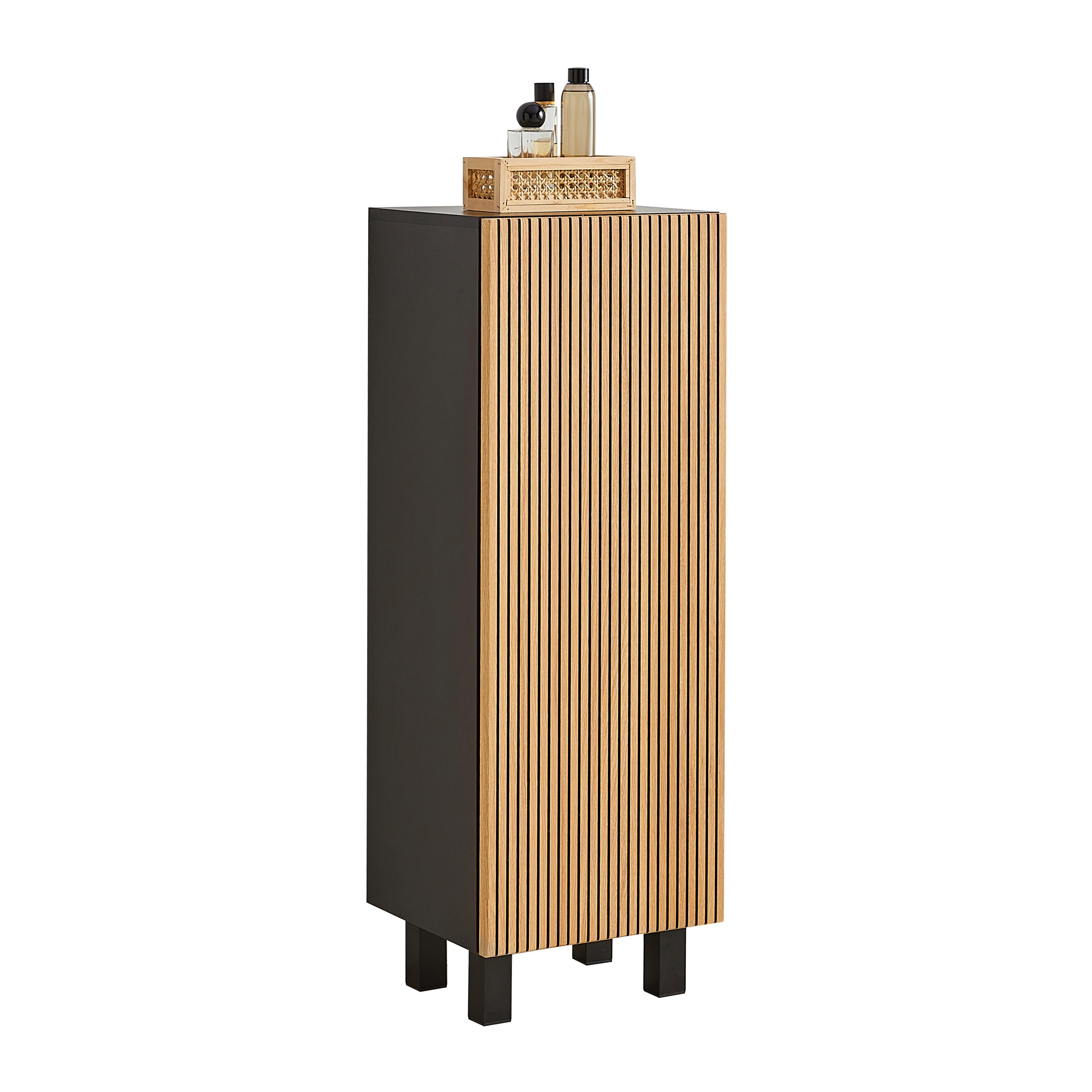 Unterschrank Venezia in Schwarz/Eichefarben - Eichefarben/Schwarz, LIFESTYLE, Holzwerkstoff (35/103/32cm) - Mömax