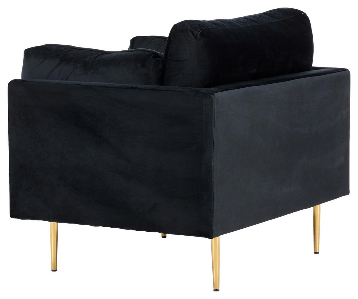 Sessel Boom ca. 110x84x86 cm Schwarz - Hellbraun/Schwarz, Design, Textil/Metall (110/84/86cm) - Livetastic