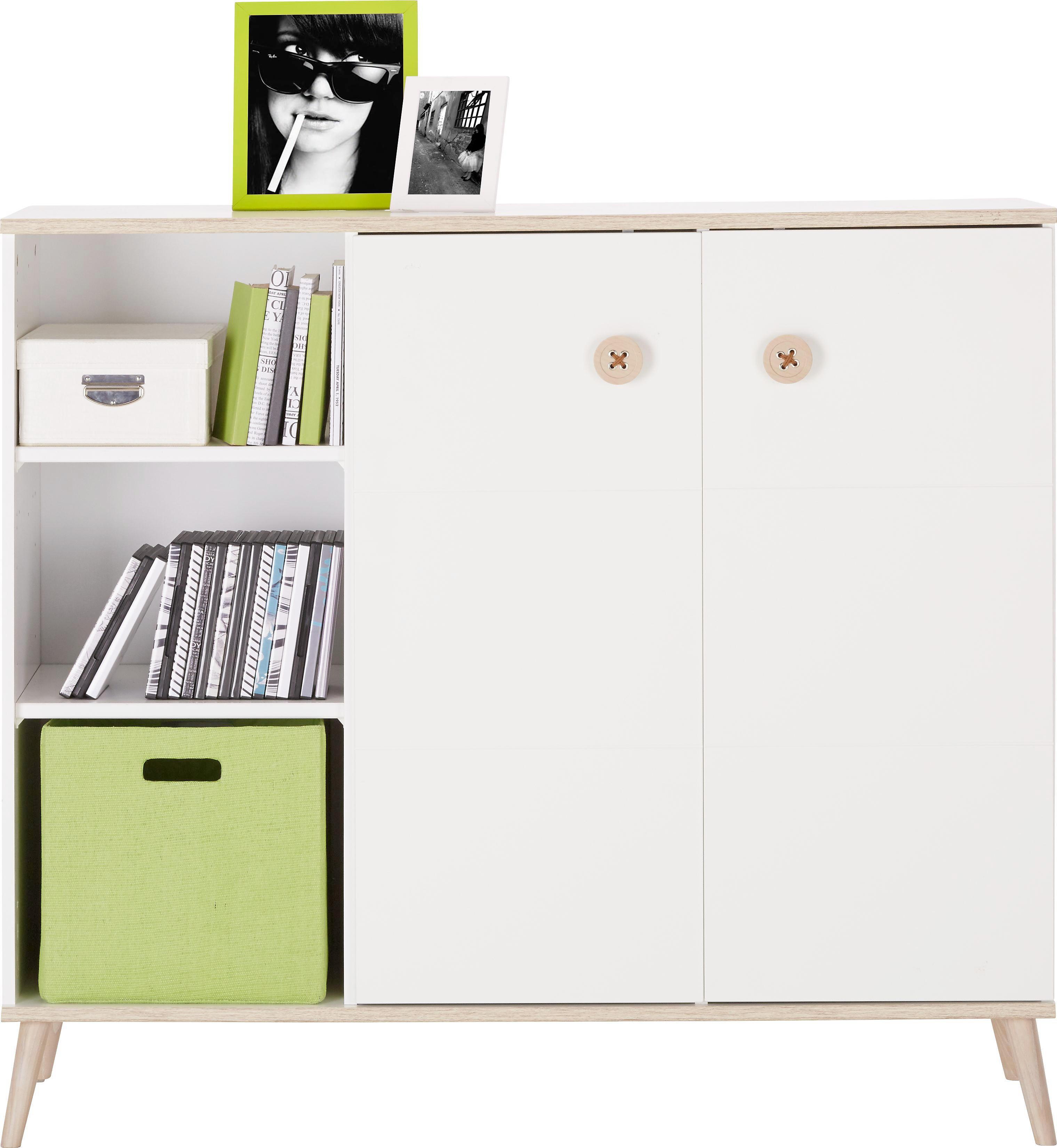 Highboard in Weiß - Eichefarben/Weiß, MODERN, Holz/Holzwerkstoff (125/111/40cm) - Modern Living