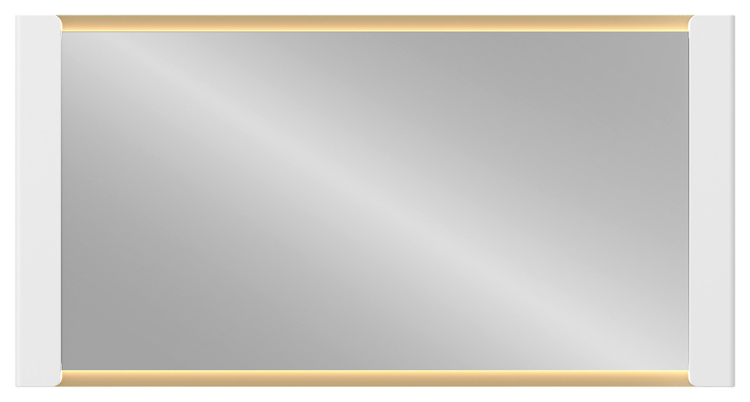 Oglindă LAZIO - alb/auriu, Trend, sticlă/material pe bază de lemn (155/80/3,8cm) - Modern Living