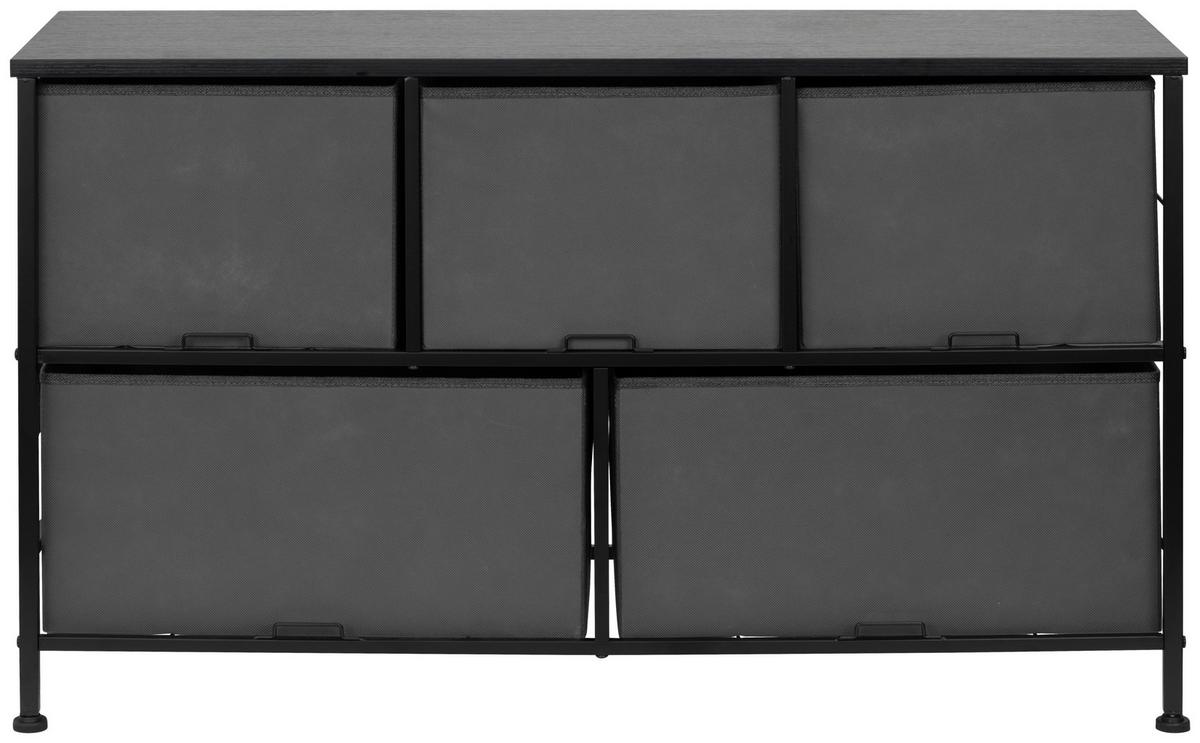 KOMODA KRETA - ciemnoszary/czarny, Modern, materiał drewnopochodny/metal (99/55/30cm) - PBJ