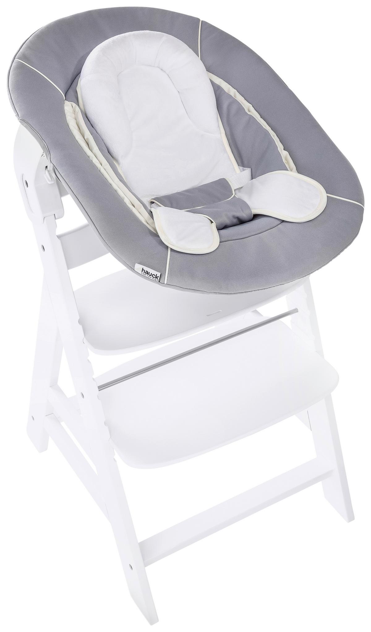 LEŻACZEK ALPHA BOUNCER STRETCH GREY - biały/szary, Konventionell, tkanina (66/49/45cm) - Hauck