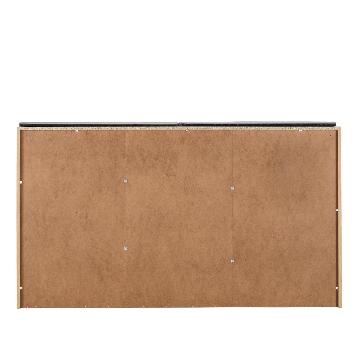 Stauraumbett in Eiche Artisan ca. 180x200cm - Eiche Artisan/Grau, KONVENTIONELL, Holzwerkstoff/Textil (180/200cm) - Mömax
