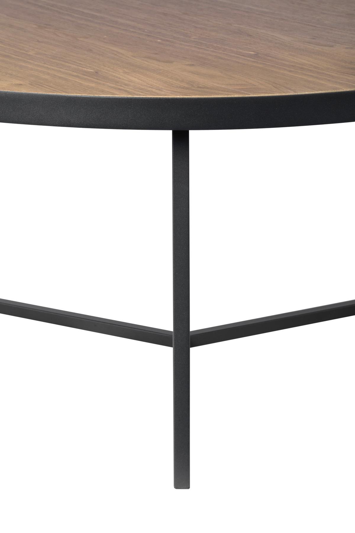 STOLIK KAWOWY PETER - czarny/kolor orzecha włoskiego, Design, materiał drewnopochodny/metal (80/80/40cm) - MID.YOU