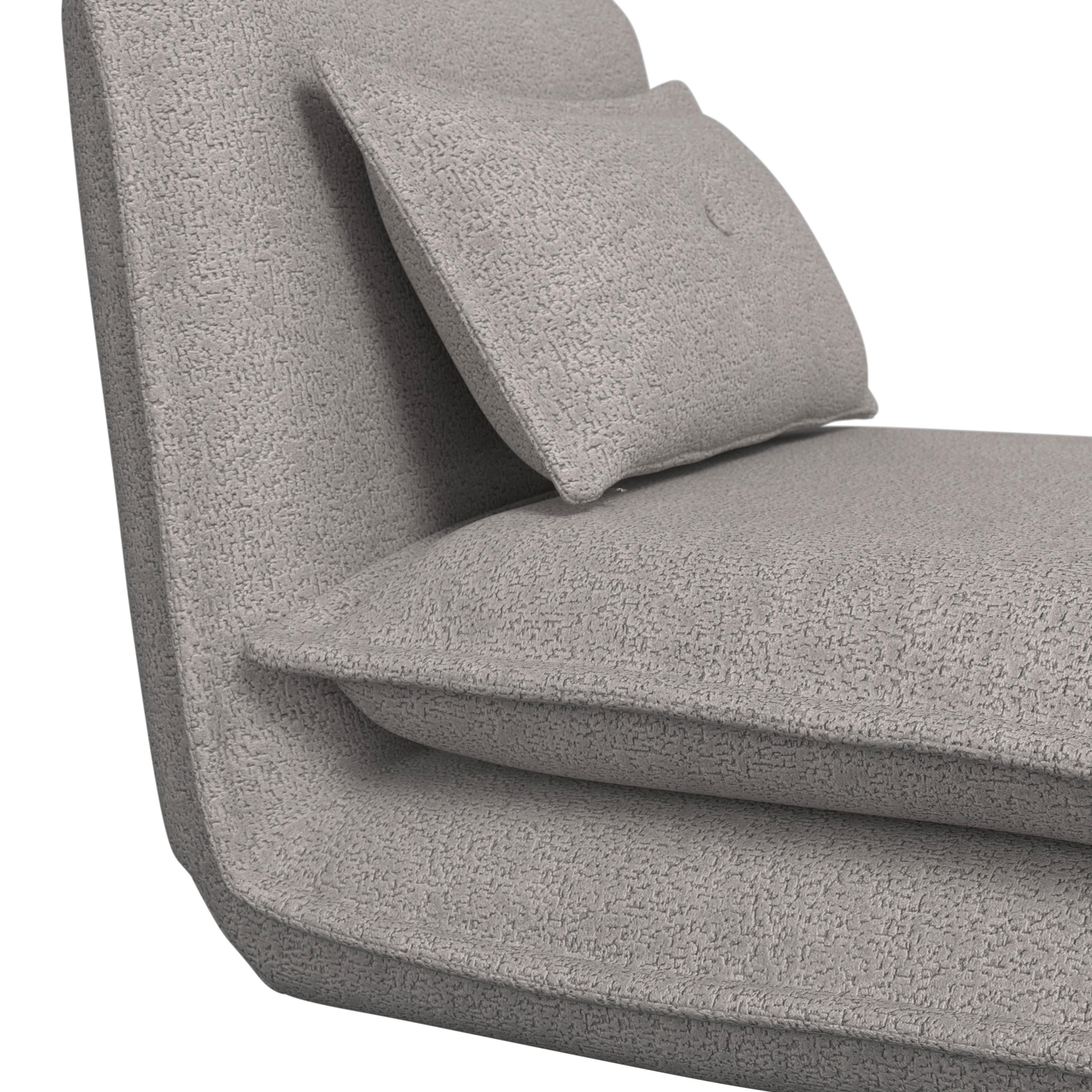BÄDDFÅTÖLJ TAMARA - ljusgrå, Modern, metall/textil (82/31/69cm) - Bessagi Home