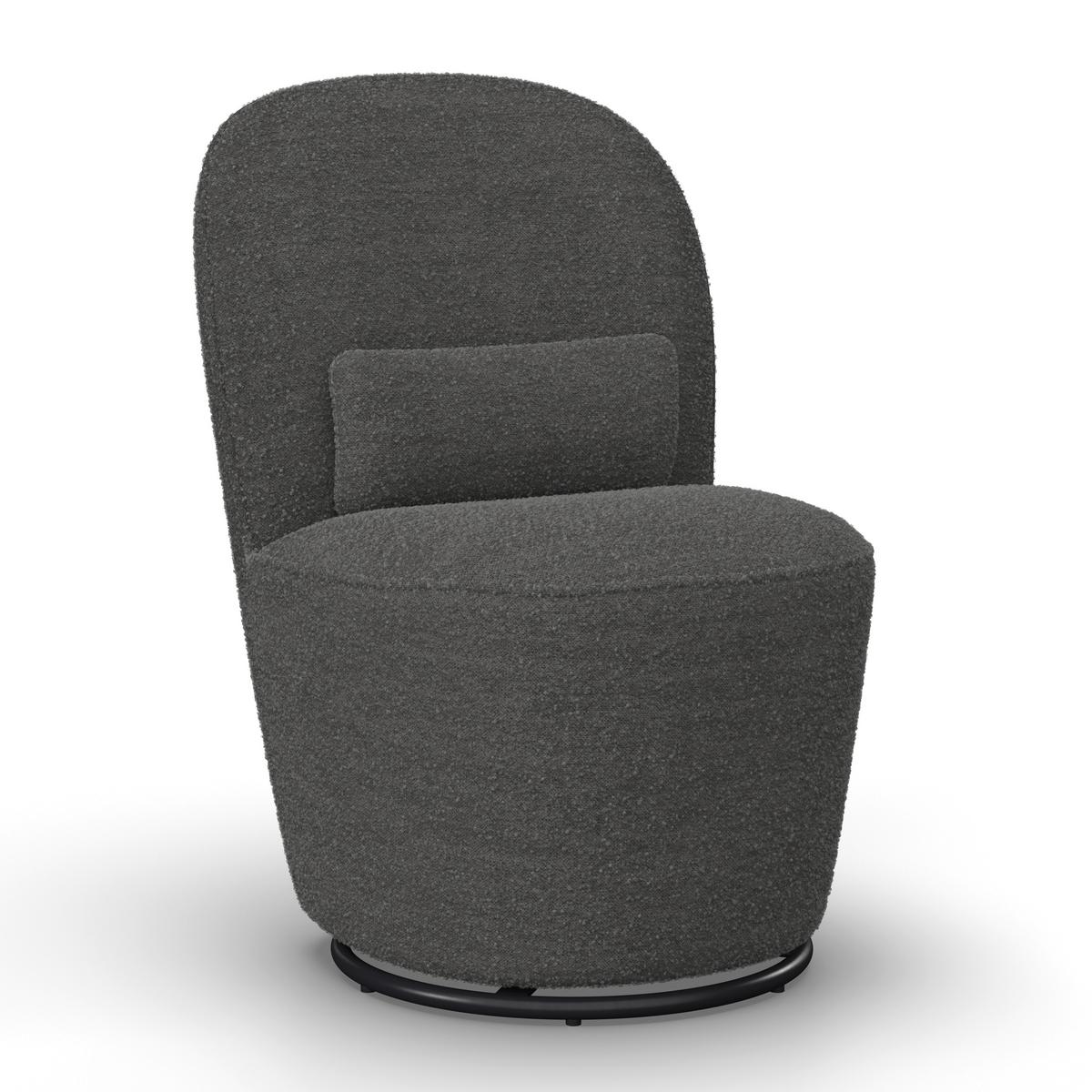 Stuhl Vittore Grau Bouclé Gepolstert - Grau, MODERN, Holz/Textil (56/84/62cm) - Bessagi Home