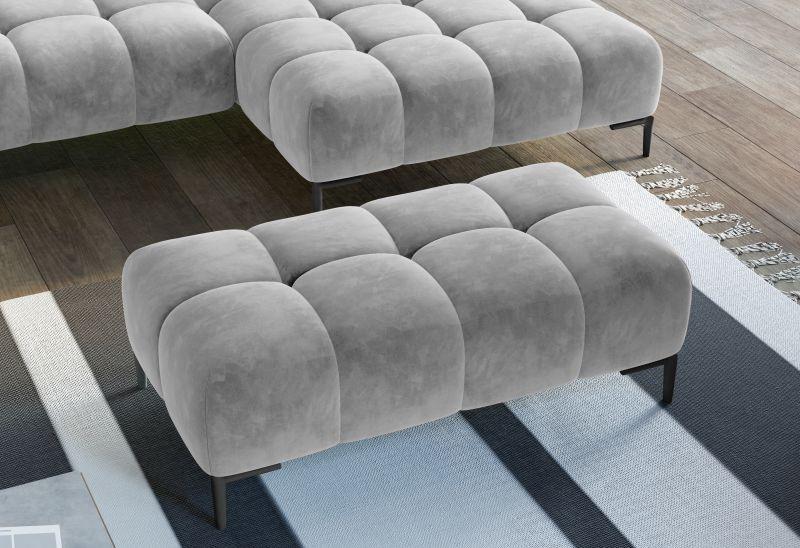 Tabure Imperia - siva/crna, Moderno, tekstil/metal (134/44/71cm) - Modern Living