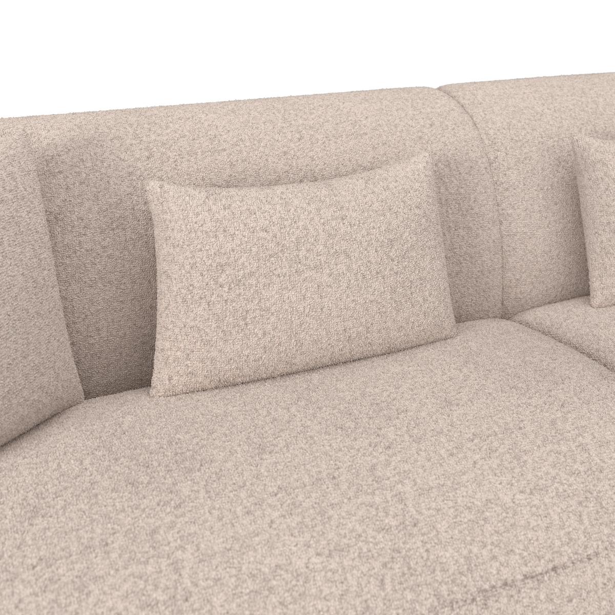 Sarokkanapé Alba - krémszínű, Modern, textil/fa (256/78/85/166cm) - Bessagi Home