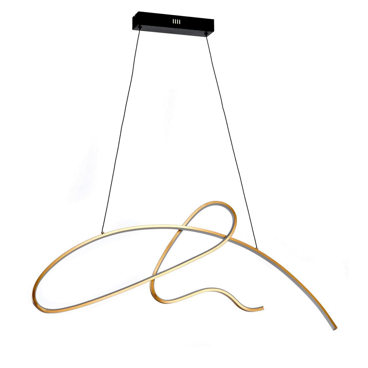 LED-Hängeleuchte Sign Goldfarben max. 42 Watt - Goldfarben, Design, Metall (100/2/90cm)