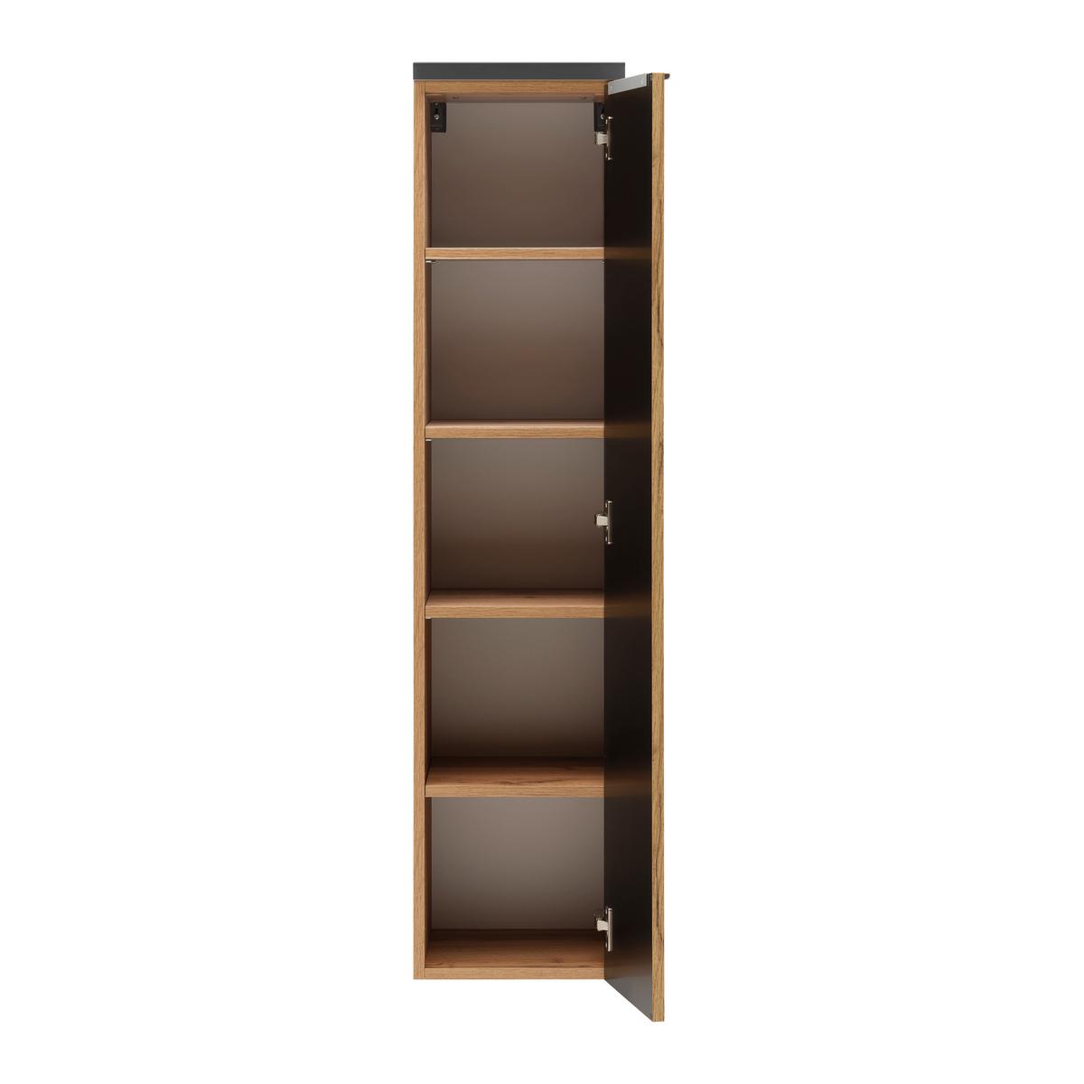 Midischrank Jakarta in Schwarz/Eiche Wotan - Eiche Wotan/Schwarz, Modern, Holzwerkstoff/Kunststoff (30/130/35cm) - Mömax