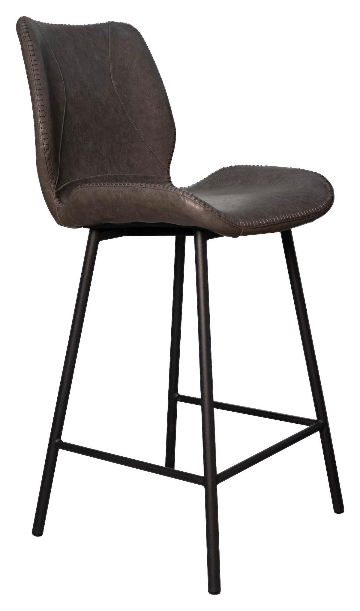 Barhocker-Set Barron 2er-Set ca. 47x99 cm Anthrazit - Anthrazit/Schwarz, KONVENTIONELL, Kunststoff/Textil (47/99/40cm) - MID.YOU
