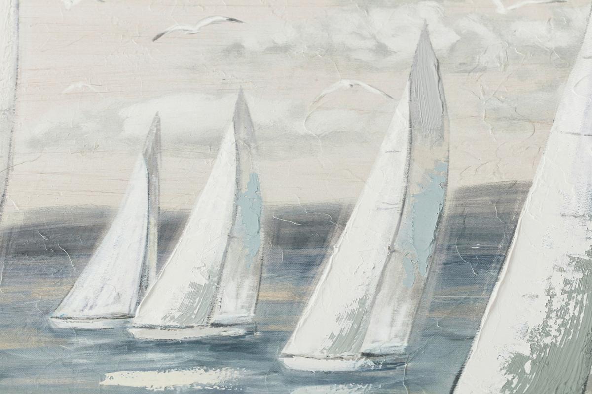 Slika Sa Ramom 100x70cm Maris - bela/pastelno plava, Konvencionalno, drvo/tekstil (100/70/2,8cm) - Mömax