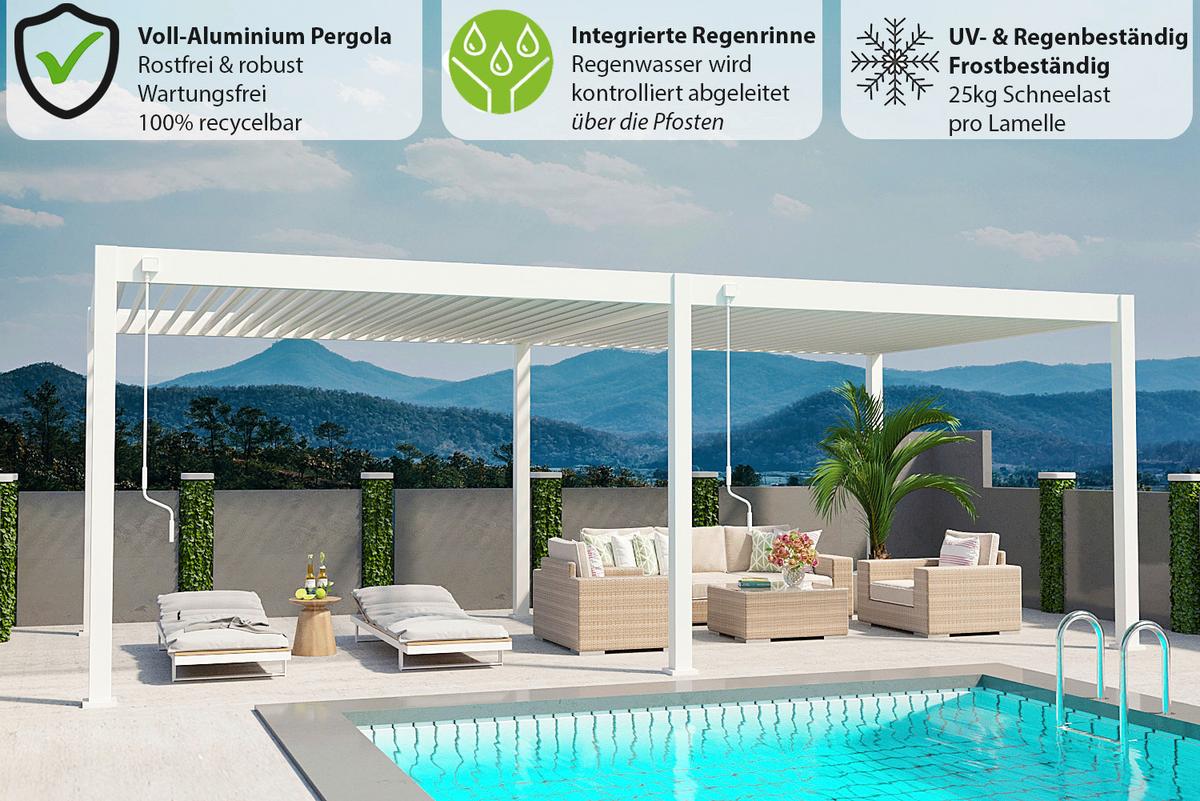 Pavillon Deluxe ca. 720x255x360 cm Weiß - Weiß, Basics, Metall (720/255/360cm) - WEIDE