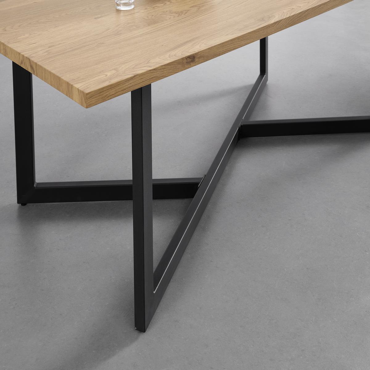 ESSTISCH AVOLA - Eichefarben/Schwarz, Modern, Holzwerkstoff/Metall (180/90/76cm) - Bessagi Home
