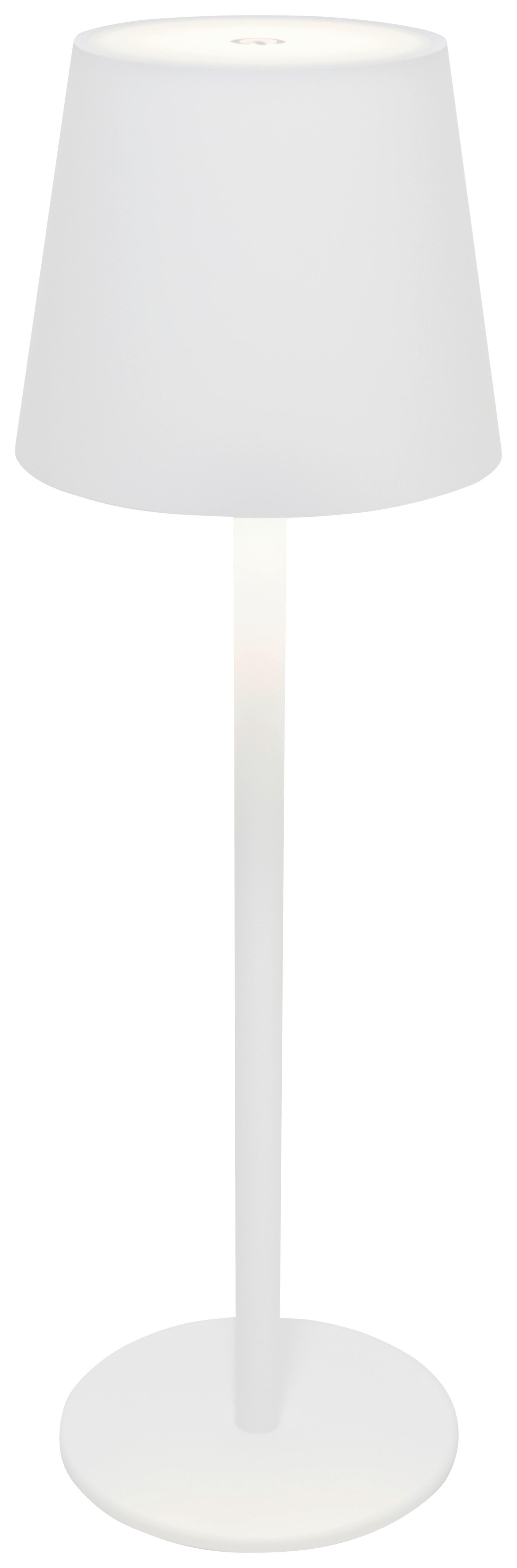 Akkumulátoros Asztali Lámpa Noemi - fehér, Konventionell, műanyag/fém (11,5/36cm) - Modern Living