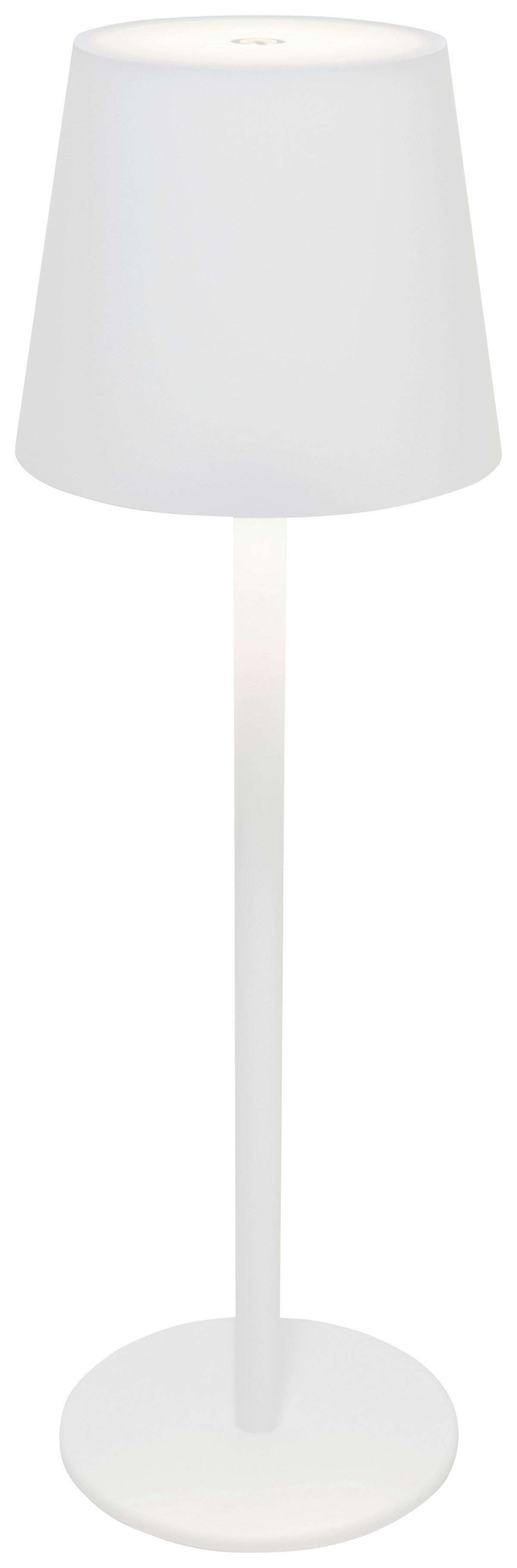 Akkumulátoros Asztali Lámpa Noemi - fehér, Konventionell, műanyag/fém (11,5/36cm) - Modern Living