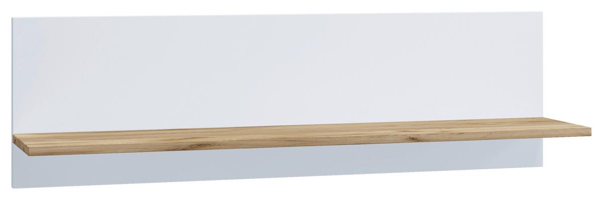 Stenski Regal Usilo, Bela, Barva Hrasta - bela/medeni hrast, Design, leseni material (102/30/20cm) - MID.YOU