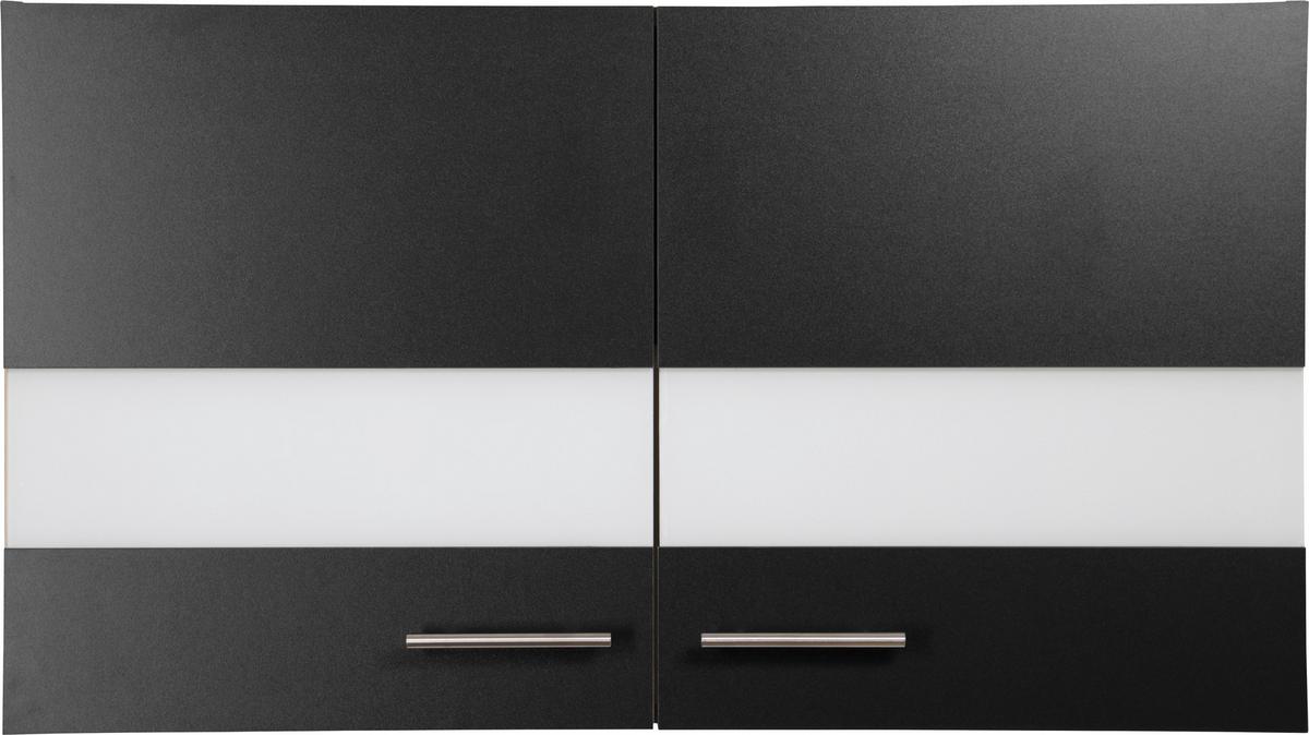 Kuhinjska Zgornja Omarica Merle, Barva Hrasta, Črna - srebrne barve/črna, Basics, kovina/steklo (100/56,1/34,6cm) - Respekta