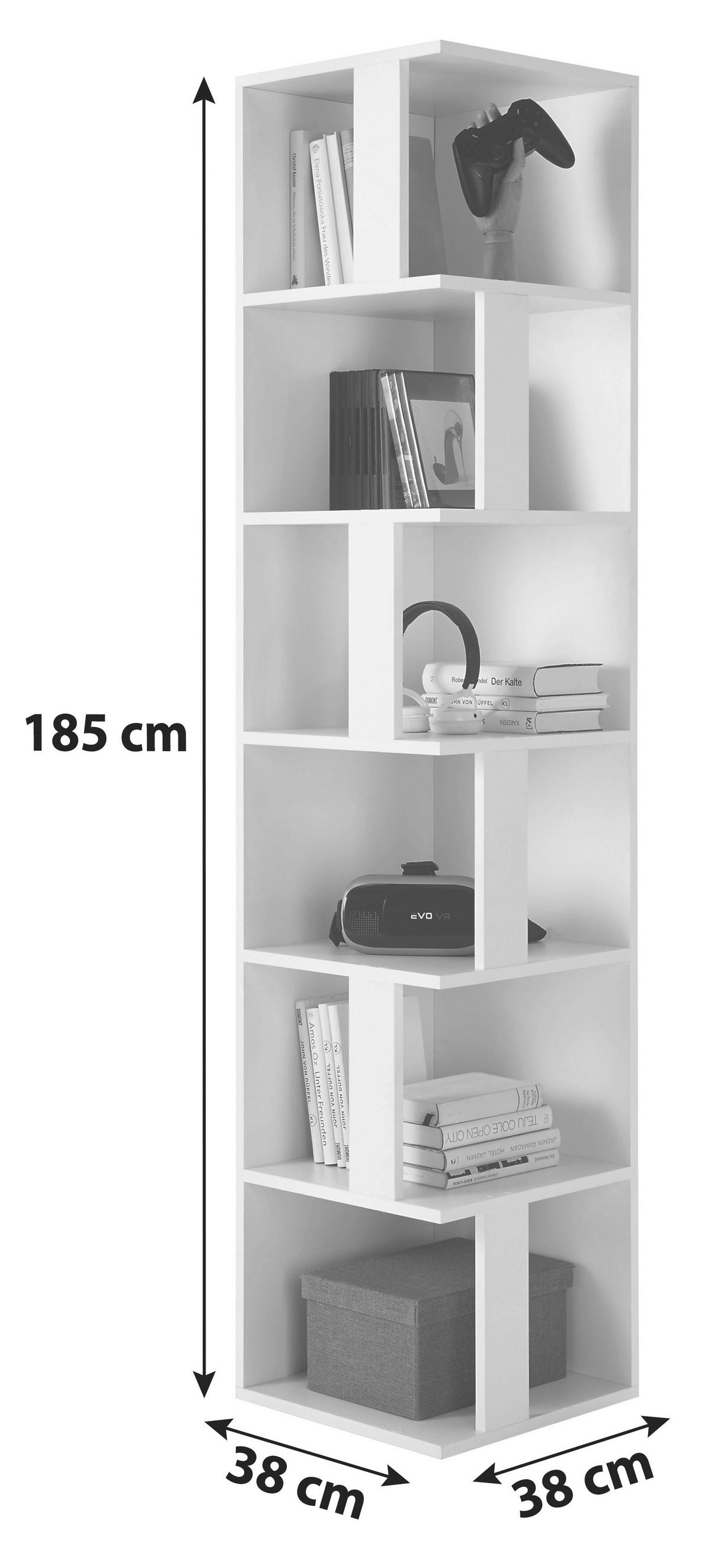 REGAŁ NAROŻNY CORNER SHELF - biały, Basics, materiał drewnopochodny (38/186/38cm) - P & B