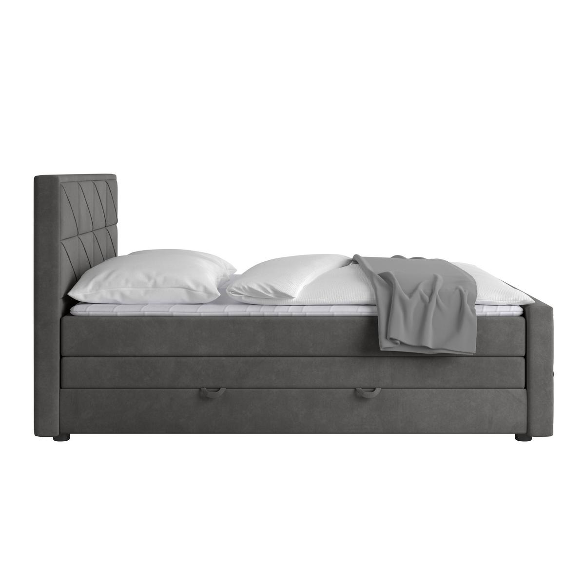 Boxspringbett Helsinki ca. 180x200 cm Anthrazit - MODERN, Holz/Kunststoff (180/200cm) - MID.YOU