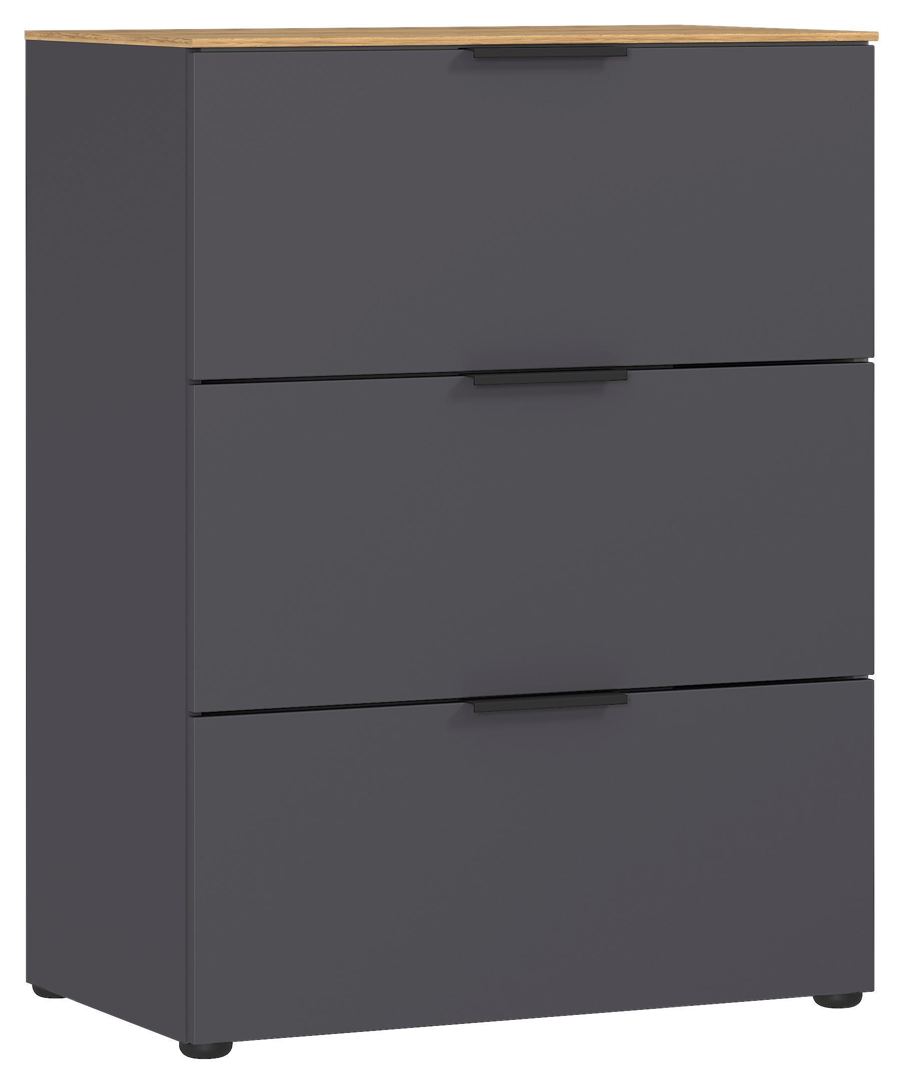 Kommode California in Eichenfarben/Graphit - Eichefarben/Graphitfarben, MODERN, Holzwerkstoff/Metall (68/98/40cm) - Premium Living