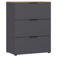 Kommode California in Eichenfarben/Graphit - Eichefarben/Graphitfarben, Modern, Holzwerkstoff/Metall (68/98/40cm) - Premium Living