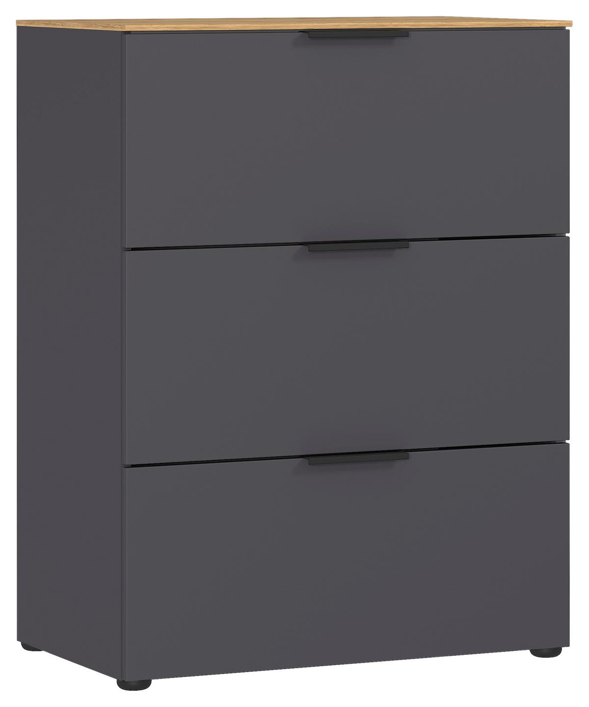 Kommode California in Eichenfarben/Graphit - Eichefarben/Graphitfarben, Modern, Holzwerkstoff/Metall (68/98/40cm) - Premium Living