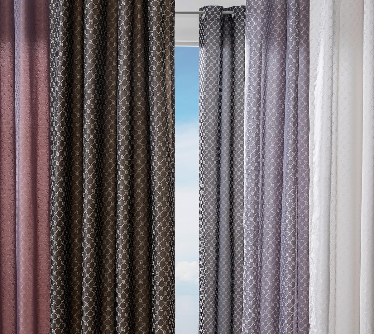 ZASŁONA NA PRZELOTKACH J-ALLOVERS JOOP! - brązowy, Design, tkanina (140/250cm) - Joop!