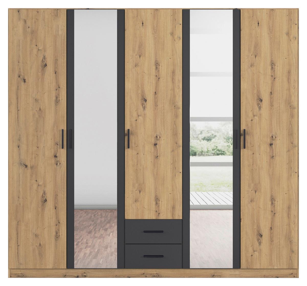 DULAP USI ROTATIVE DESPINA - culoare lemn stejar/stejar Artisan, Konventionell, material pe bază de lemn (226/210/54cm) - Modern Living