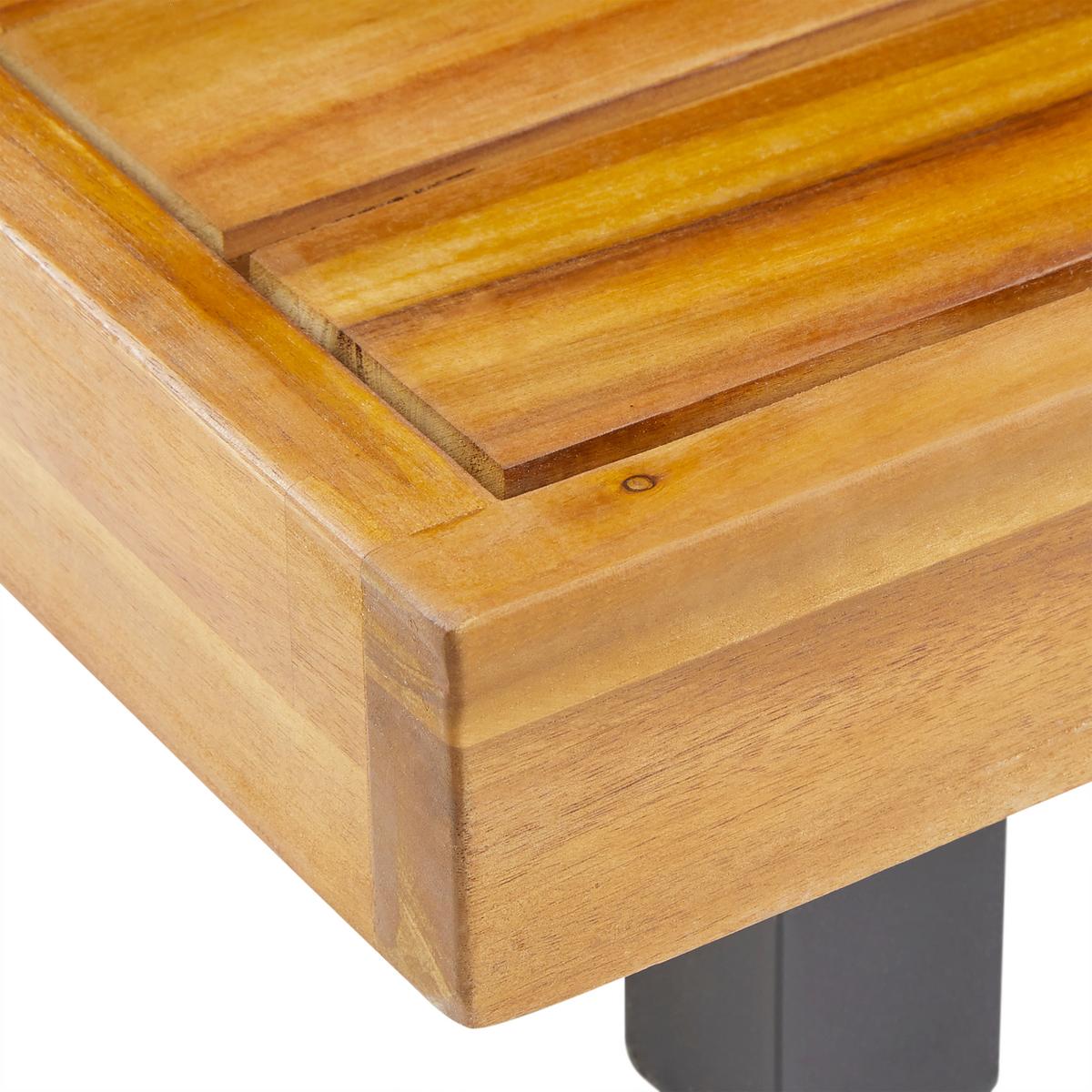 Loungegarnitur Gianny in Grau Outdoorgewebe - Grau/Akaziefarben, Modern, Holz/Textil (232/72/72cm) - Bessagi Garden