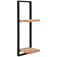 REGAŁ ŚCIENNY PORTO - czarny, Trend, metal/drewno (25/75/20cm) - Livetastic