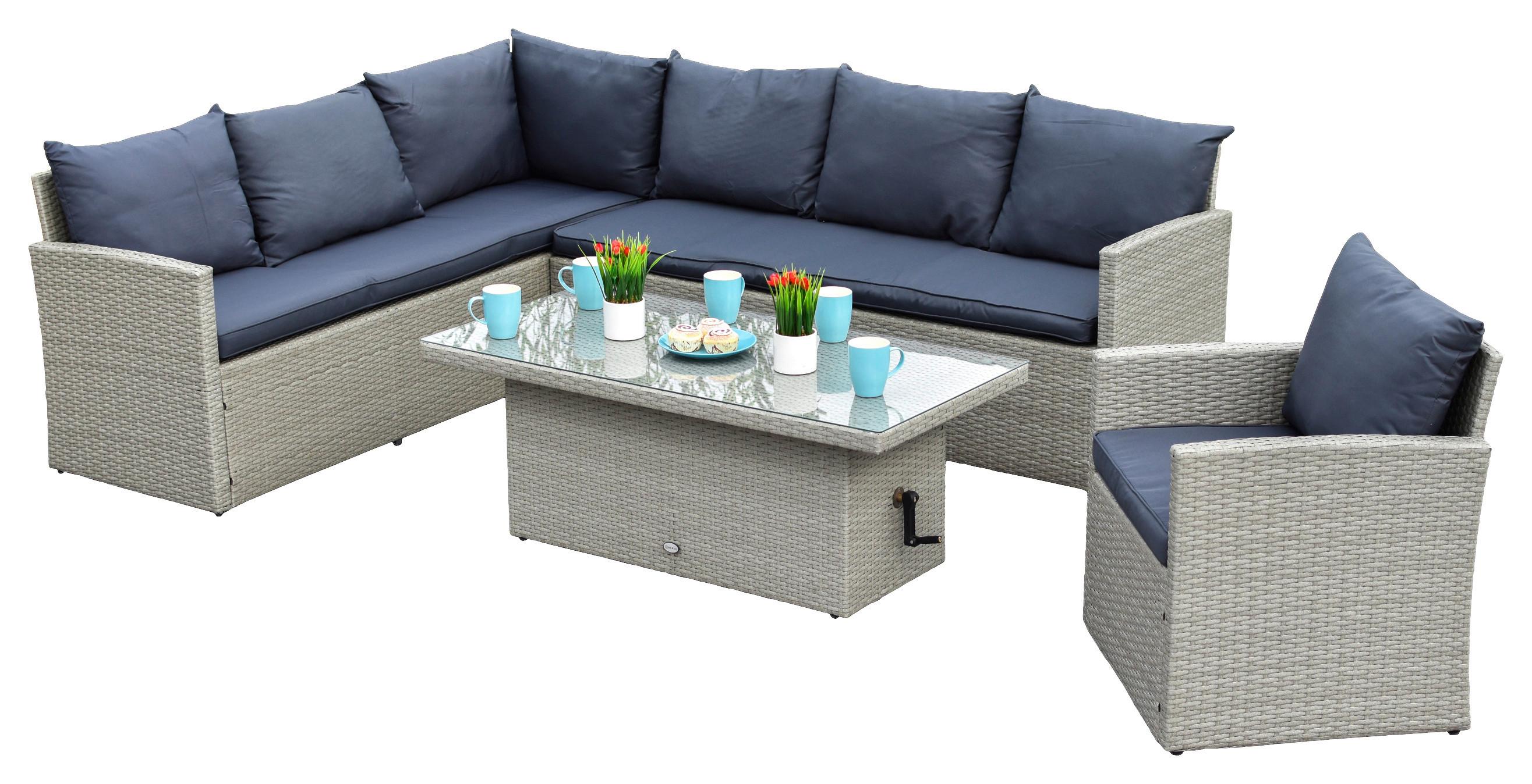 GARTENSET CHICAGO - Anthrazit/Grau, MODERN, Kunststoff/Metall - Gardenson