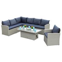 GARTENSET CHICAGO - Anthrazit/Grau, MODERN, Kunststoff/Metall - Gardenson