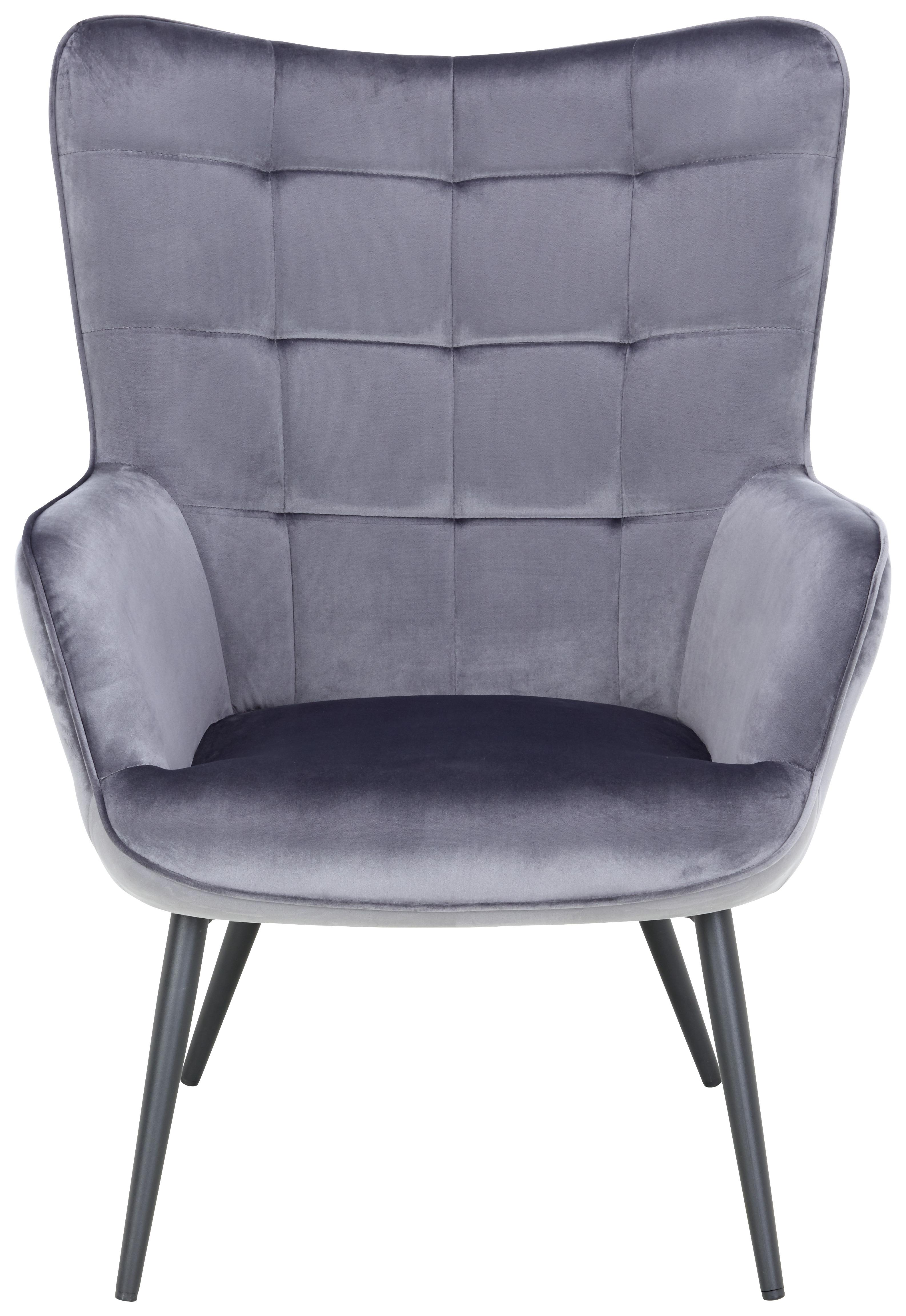 Relaxsessel in Grau - Schwarz/Grau, Modern, Textil/Metall (72cm) - Modern Living