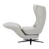Relax Fotel Mirea - Világosszürke, modern, Bőr/Fém (80/108/124,5cm) - Bessagi Home