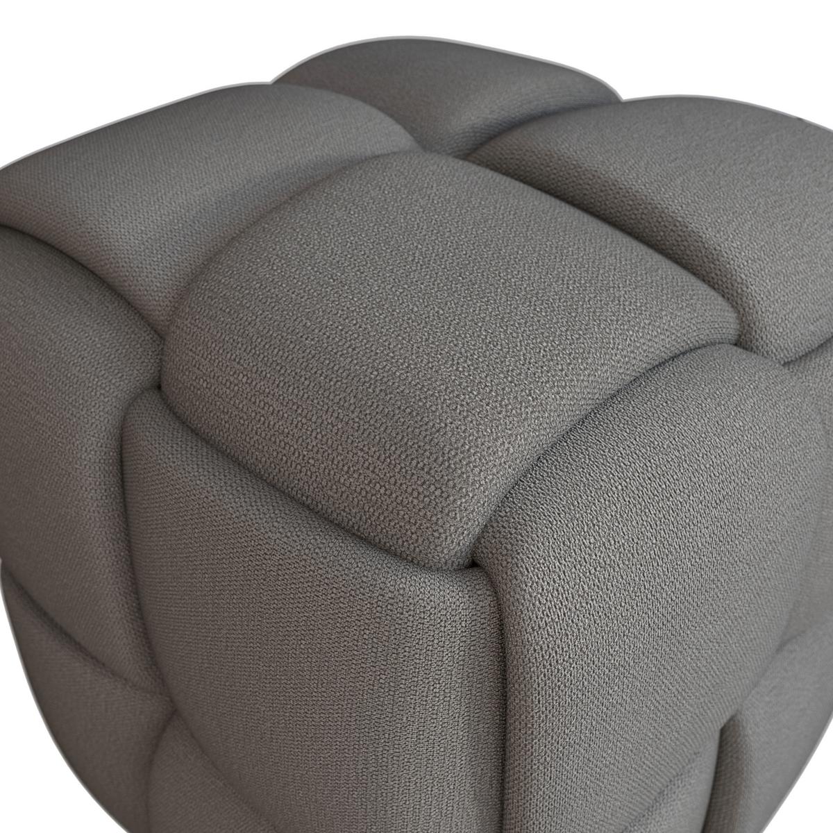 Hocker Ella Dunkelgrau Bouclé - Dunkelgrau/Schwarz, MODERN, Holz/Kunststoff (45/45/45cm) - Bessagi Home