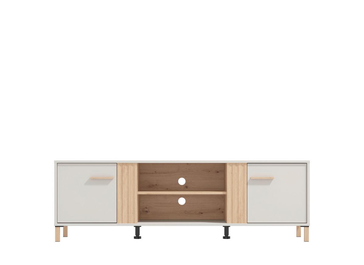 Tv Elem Belfort - tölgyfa színű/fehér, Modern, faalapú anyag (163,5/52/40cm)