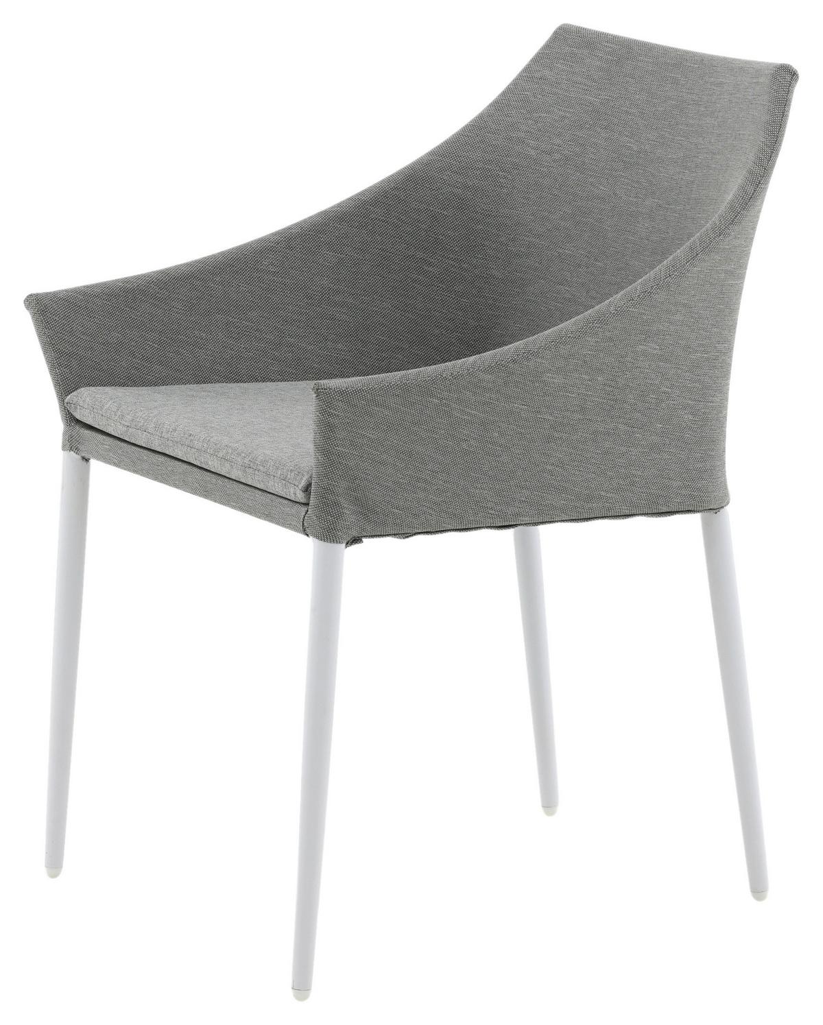 Gartenstuhl 2er-Set Spoga ca. 60x81x62 cm Grau/Weiß - Weiß/Grau, KONVENTIONELL, Textil/Metall (60/81/62cm) - Gardenson