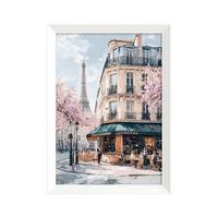 Druckgrafik Corner Cafe Multicolor/Weiß ca. 75x56cm - Multicolor/Weiß, Basics, Holz/Papier (75/56/3cm)