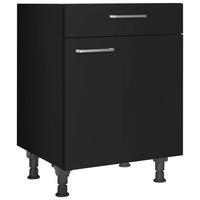 Schubkastenunterschrank Touch Schwarz - Edelstahlfarben/Schwarz, MODERN, Holzwerkstoff/Metall (60/87/56cm) - Nobilia