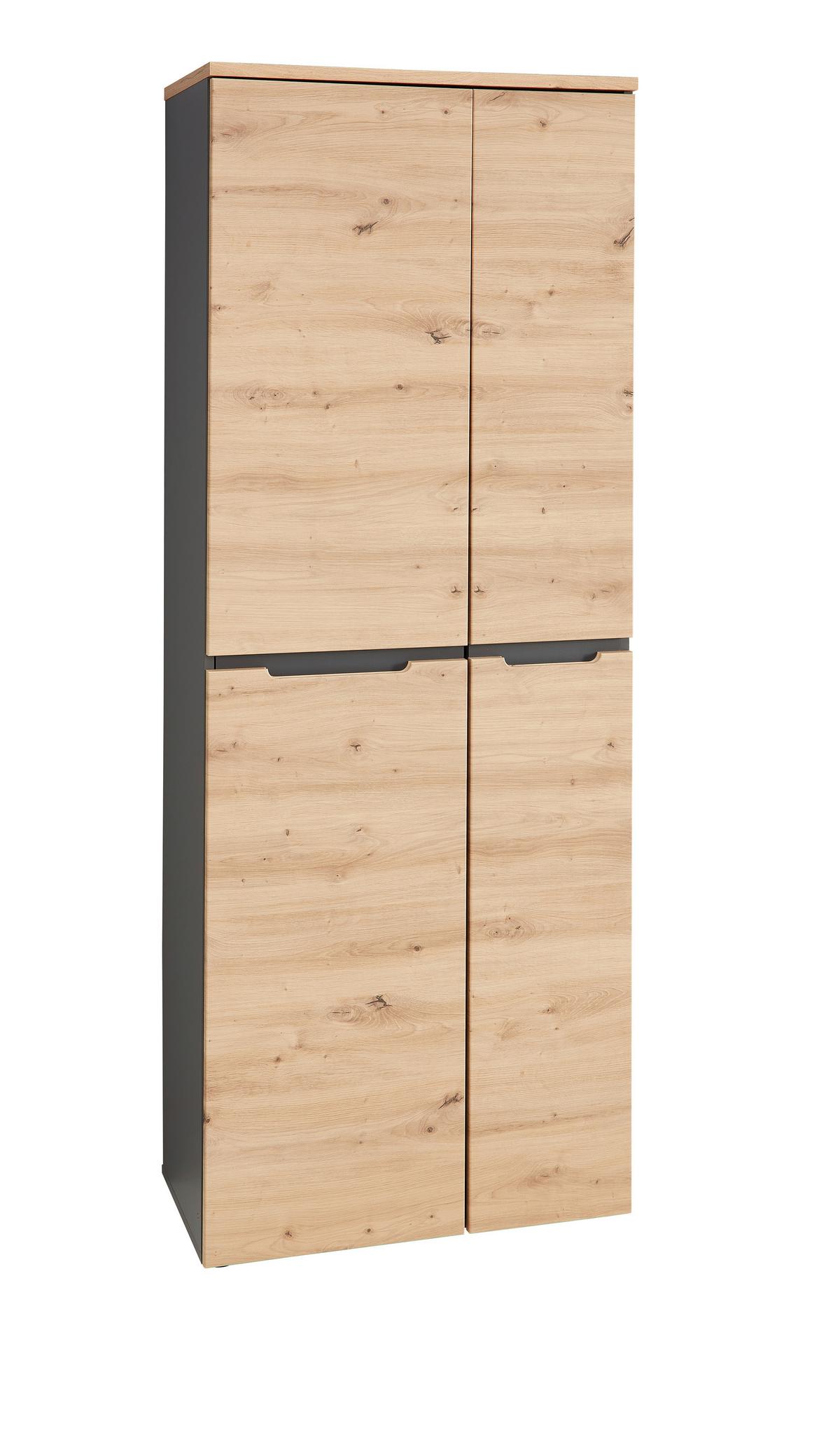 Regalkombination Memphis in Eiche Artisan/Graphitfarben - Graphitfarben/Eiche Artisan, MODERN, Holzwerkstoff (75/197/38cm) - Premium Living