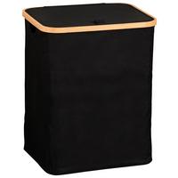 WOREK NA PRANIE BAMBUS - kolor naturalny/czarny, Basics, drewno/tkanina (41/50/33cm) - Kesper