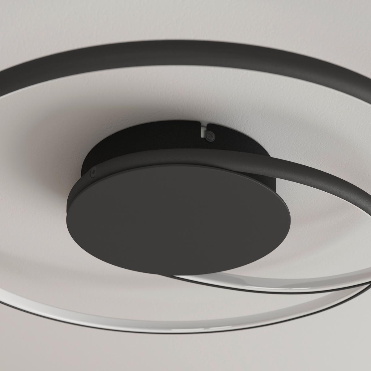 LAMPA SUFITOWA LED BIRMINGHAM *SBN* - czarny, Lifestyle, tworzywo sztuczne/metal (45/8cm) - Novel