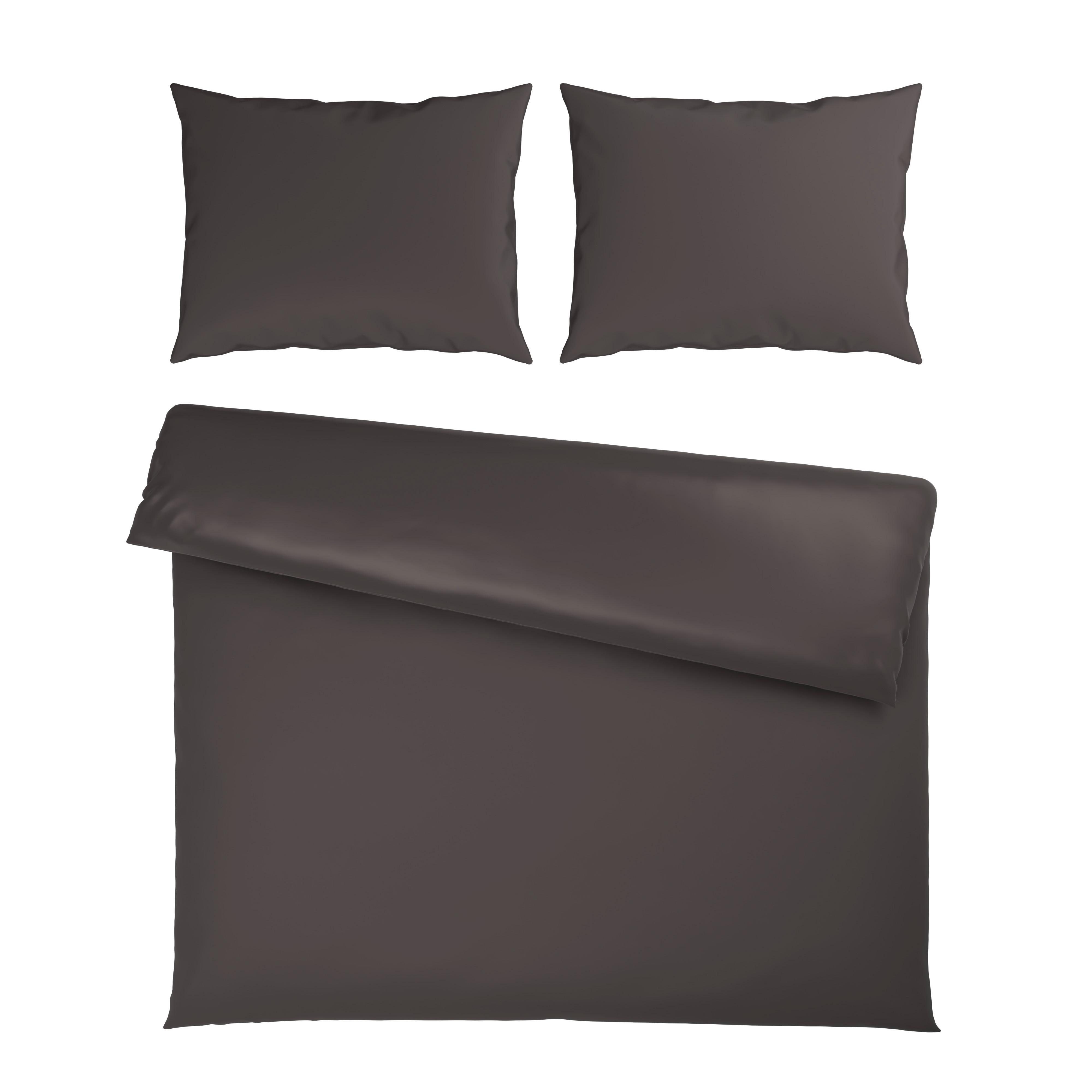 Posteljina 200x200cm 2x60x80cm Xenia Uni Xxl - antracit, Moderno, tekstil (200/200cm) - Premium Living
