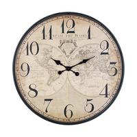 ZEGAR ŚCIENNY HLCQ148904G - różnokolorowy, Basics, metal/drewno (80cm) - Ambia Home