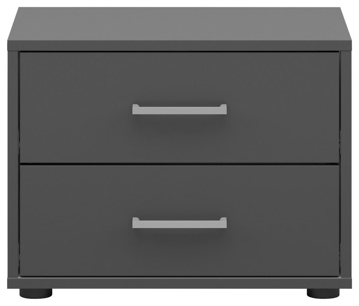 Noćni Ormarić Smart 2 - sivo-bijela/srebrne boje, Basics, drvni materijal/plastika (50/38/35cm) - Modern Living