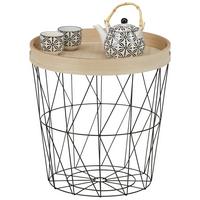 Beistelltisch in Naturfarben/Schwarz - Schwarz/Naturfarben, LIFESTYLE, Holzwerkstoff/Metall (40/40/42cm) - Mömax