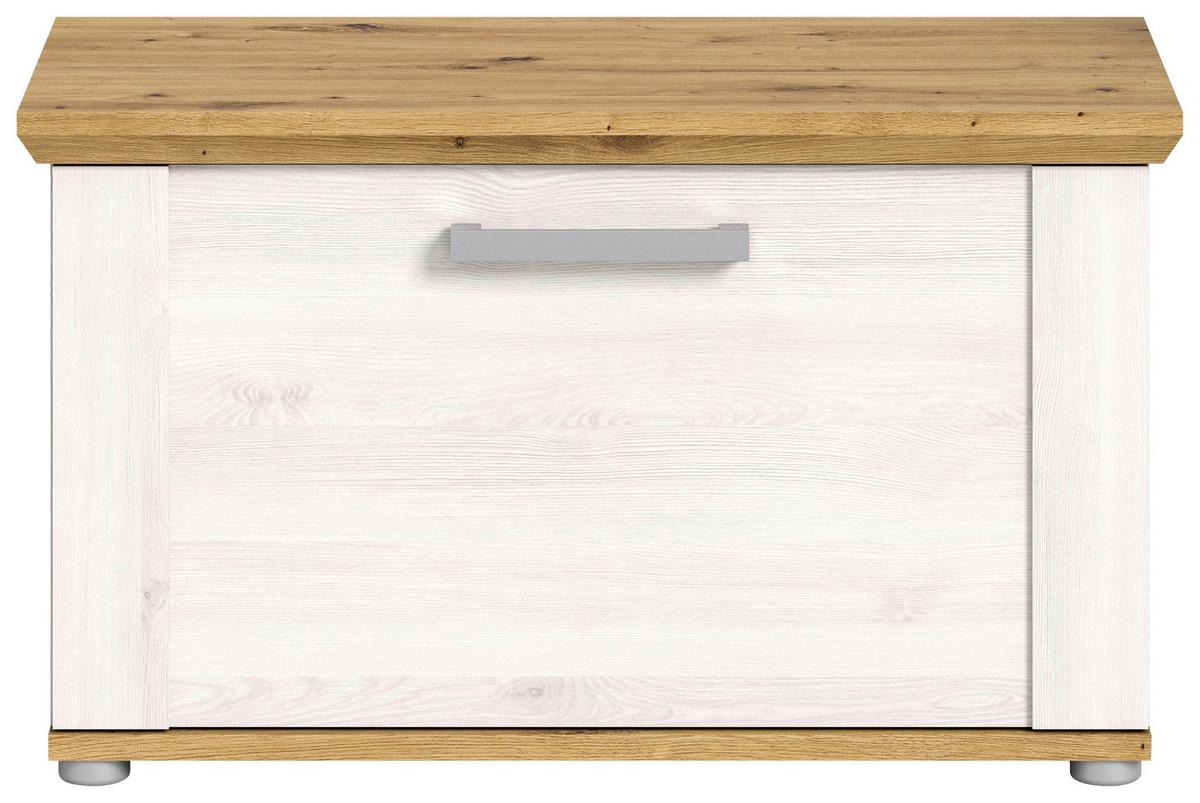 Garderobenbank Verona ca. 78x45x37 cm Lärche/Eiche - Silberfarben, KONVENTIONELL, Holzwerkstoff (78/45/37cm) - MID.YOU