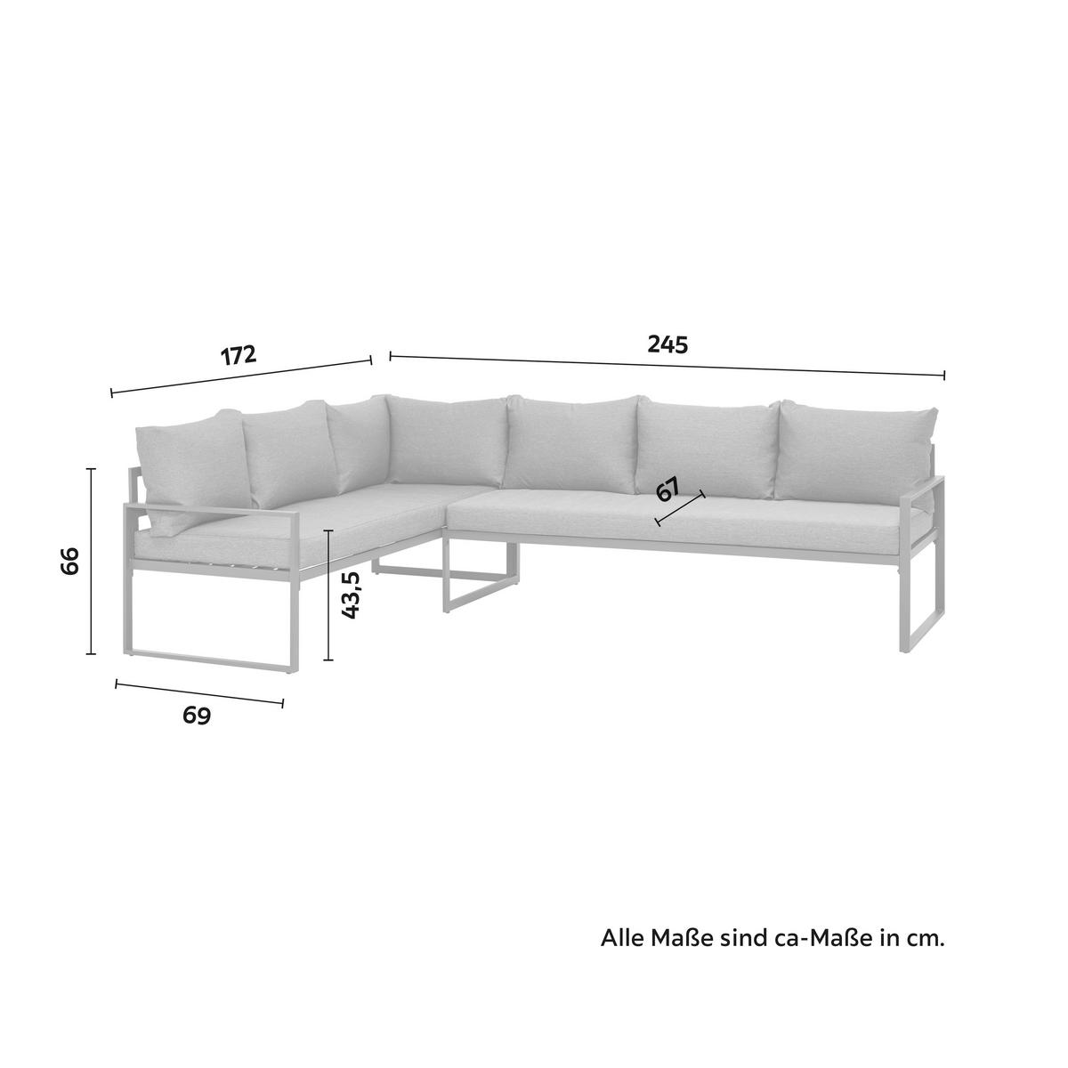 Kerti Garnitúra Mexiko - fekete/antracit, Modern, Üveg/textil (245/66/172cm) - Mömax